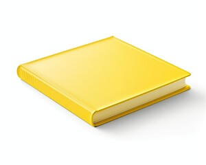 Blank Square Format Hardcover Book, Yellow Coloured, Minimalist Book Mockup