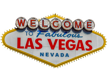 Welcome to Las Vegas sign with transparent background that says: Welcome to the Fabulous Las Vegas, this is the icon of the Las Vegas Strip.
