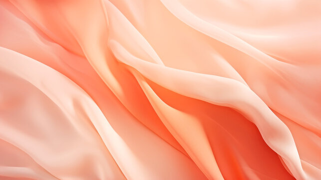 A close up photo of a white cloth, peach fuzz, color of the year 2024, monochromatic image