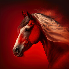 Fiery Shades: Close Shot of Red Horse