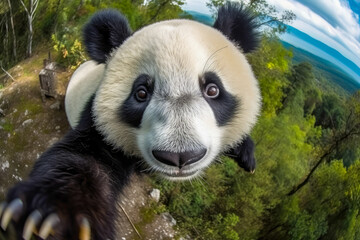 drone-view of funniest panda