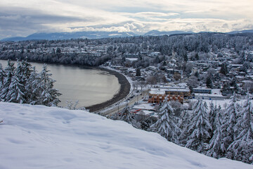 Nanaimo departure bay from sugarloaf mountain in winter