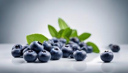 Fototapeta premium Blueberries on an isolated white background, superfood