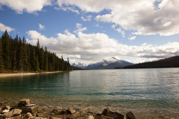 Medicine lake in Jasper (Alberta) in Canada
