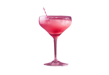 Pink cocktail isolated on transparent background