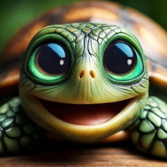Cute and adorable turtle. Generative AI.