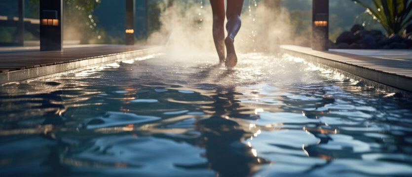 thermal spa at the mountains winter area