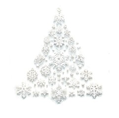 abstract art of an elegant christmas tree made up of snowflakes  - 689899266