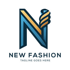 Letter N logo Design, Modern logo, Minimal Logo, white logo
