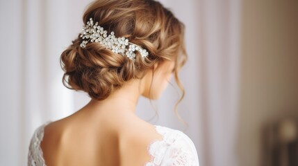 Elegant accessories gracefully enhance the bride's beauty, infusing sophistication and allure, creating a captivating presence that complements her on this special day.
