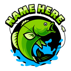FISHING VECTOR MASCOT LOGO TEMPLATE