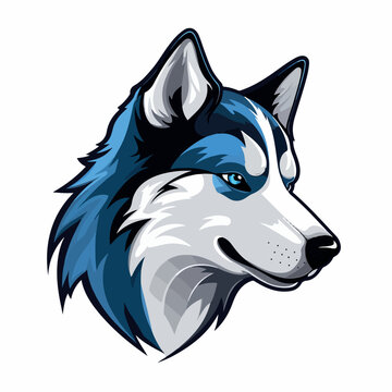 Siberian Husky in cartoon, doodle style. Isolated 2d vector illustration in logo, icon, sketch style, Eps 10. AI Generative