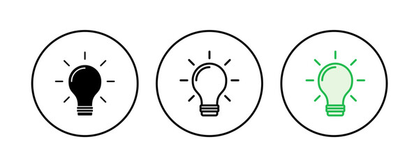 Lamp icon set. Light bulb icon vector. idea symbol.
