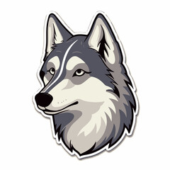 Siberian Husky in cartoon, doodle style. Isolated 2d vector illustration in logo, icon, sketch style, Eps 10. AI Generative