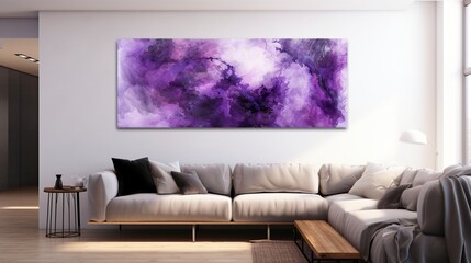  seamless fusion of purple ink and black acrylic paint, an artwork that tells a story.