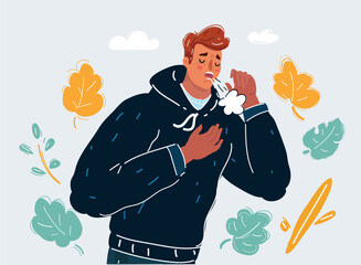 Sore throat and cough.