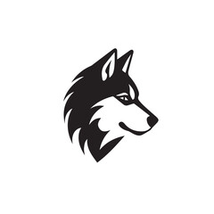 Siberian Husky in cartoon, doodle style. Isolated 2d vector illustration in logo, icon, sketch style, Eps 10, black and white. AI Generative