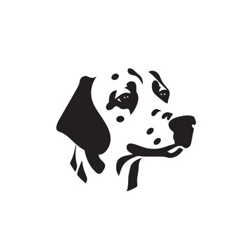 Dalmatian in cartoon, doodle style. Isolated 2d vector illustration in logo, icon, sketch style, Eps 10, black and white. AI Generative