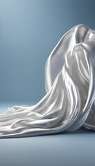 Fashionable Texture: White Velvet Cloth in Dynamic Flow