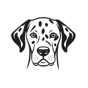 Dalmatian in cartoon, doodle style. Isolated 2d vector illustration in logo, icon, sketch style, Eps 10, black and white. AI Generative