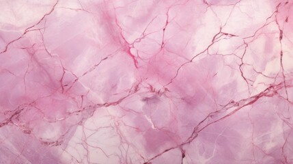 Fototapeta premium Pink Marble with Pink Veins Horizontal Background. Abstract stone texture with Veins and cracks. Bright natural material aged cracked surface. AI Generated photorealistic Illustration.