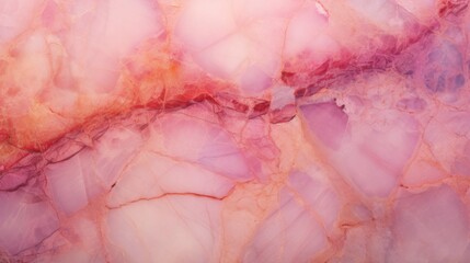 Soft Pink Marble with Fire Opal Horizontal Background. Abstract stone texture with Veins and cracks. Bright natural material aged cracked surface. AI Generated photorealistic Illustration.