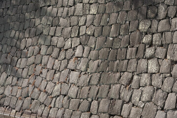 Stone wall of Japanese castle