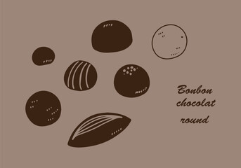 丸いチョコレートの線画