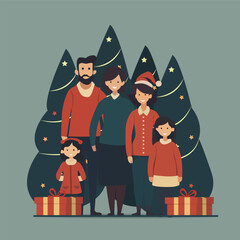 Family collection flat illustration