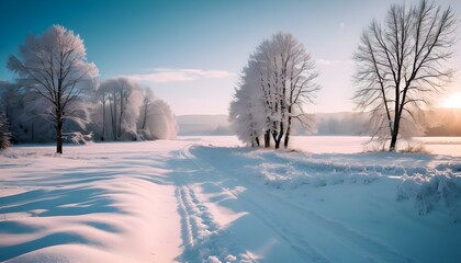 Fototapeta na wymiar very beautiful winter landscape, natural scenery