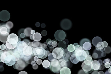 Bokeh lights effect on White, Grey, Green, Purple color, Black Background, Abstract Blur, Glitter, Defocused, Seamless polka dot pattern , Creative, Illustration design