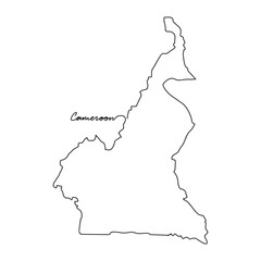 One continuous line drawing of country Map for Cameroon vector illustration. Country map illustration simple linear style vector concept. Country territorial area and suitable for your asset design