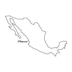 One continuous line drawing of country Map for Mexico vector illustration. Country map illustration simple linear style vector concept.  country territorial area and suitable for your asset design