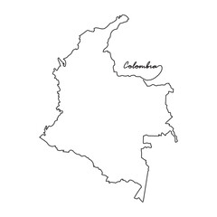 One continuous line drawing of country Map for Colombia vector illustration. Country map illustration simple linear style vector concept. country territorial area and suitable for your asset