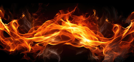 Fototapeta premium fire on black background
