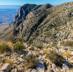 Overlooking El Capitan on The Guadalupe Peak Trail, Guadalupe Mountains National Park, Texas, USA