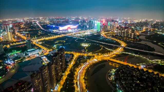 Aerial photography of Chengdu city scenery