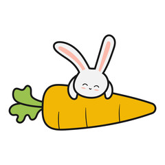 bunny with carrot illustration