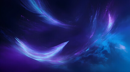 Neon Rhombus Fusion: Dynamic Spinning Cloud in Blue-Purple Hues