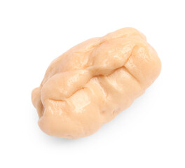 One used bubble gum isolated on white, top view