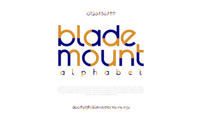 Blademount creative modern urban alphabet font. Digital abstract moslem, futuristic, fashion, sport, minimal technology typography. Simple numeric vector illustration
