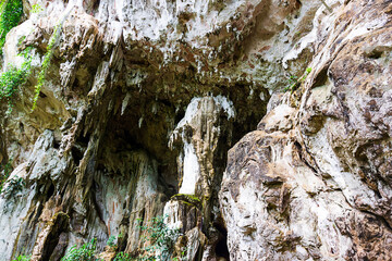Cave at วัดถ้ำผาขาวคีรีวงกลด temple in Krabi Thailand : translation : white cliff cave temple