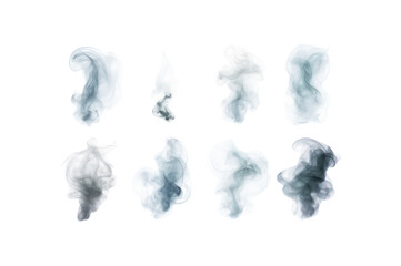 Obraz premium Set of smoke or steam clouds On a transparent background for using graphics.