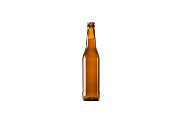 Empty beer bottle mockup