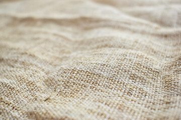 brown sackcloth texture background, crumpled burlap fabric textile for design