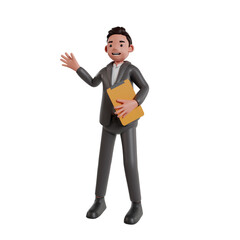 Businessman and success 3d render icon