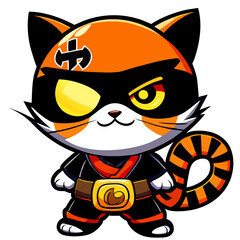 Cat ninja , Cute , Big eye , Full Body , Model Chibi