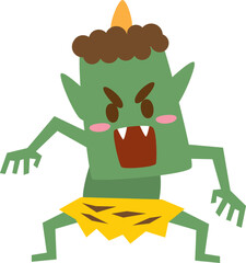 襲いかかる緑鬼のイメージイラスト