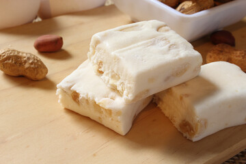 Bar of delicious sweet nougat.