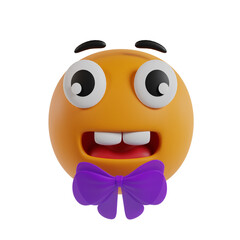 Cute unique emoticon 3d render clipart